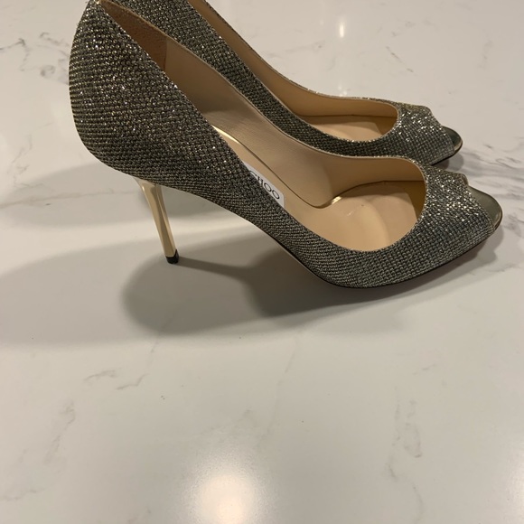 Jimmy Choo Shoes - Jimmy Choo Gold Evelyn Heels